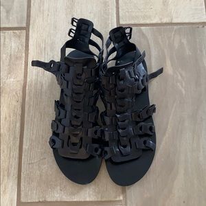 Black gladiator sandals